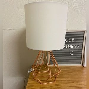 Metal Rose Gold Lamp with White lampshade